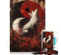 White Fox And Yin Yang 1000 Piece Puzzle For Adults Mind Skill Play Laser Cut for Flawless Fit Rewarding Activity for Rainy Days (38x52cm)
