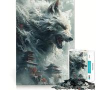White Fox Chinese Temples Jigsaw 1000 Pieces for Teenagers Memory Train Fun Clean Seamless Connection Relaxing Indoor Group Activity (38x26cm)