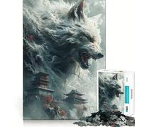 White Fox Chinese Temples Jigsaw Puzzles 1000 Mental Focus Game Precision Cut Smooth Edges Meaningful Connection Building Game (38x52cm)
