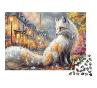 White Fox City Street Jigsaw Puzzle for Adults 1000 Piece Jigsaw Puzzle Paper Night Scene Puzzle Game 52x38cm/1000pcs
