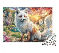 White Fox Fairy Garden 1000 Piece Jigsaw Puzzle Paper for Adults Relaxing Home Decor Gift 52x38cm/1000pcs