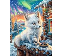 White Fox in A Snowy Forest 1000 Piece Jigsaw Puzzle for Adults Teens Science Fiction Magical Dream Jigsaw Festive Gathering Family Bonding Whimsical Design Great Gift for Loved Ones 1000 PCS