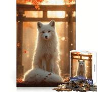 White Fox in Autumn Landscape 1000 Piece Jigsaw Puzzles Clear Thinking Soft Distraction Precise Edges Meaningful Gift (38x26cm)