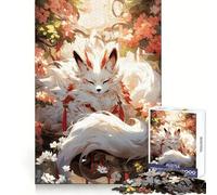 White Fox in Blossom 1000 Piece Jigsaw Puzzles Clear Thinking Soft Distraction Precise Edges Meaningful Gift (38x26cm)