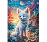 White Fox in Magical Forest 300 Piece Count Premium Jigsaw Puzzle Fairy Tale Scenery Cartoon For Adults Teens 14+ Concentration Training Indoor Game Family Game Night Creativity Gift Giving 300 PCS