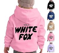 White Fox Letter Print Kids Hoodie Sweatshirt for Boys and Girls 90-160cm 2-13 Years Pullover Hoodie Sportswear Unisex Warm Long Sleeve Casual Wear Winter Autumn Winter Activewear.