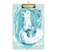 White Fox Play Music Blue A4 clipboard Portfolio Plastic Designed clipboards for 5th Grade Classroom Essentials for Teachers Size 9 x 12
