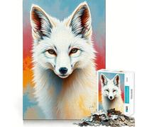 White Fox Portrait Jigsaw 1000 Pieces for Teenagers Memory Train Fun Clean Seamless Connection Relaxing Indoor Group Activity (50x75cm)