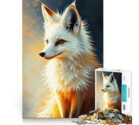 White Fox Portrait Jigsaw for Teenagers 1000 Pieces Memory Fun Game Smooth Burr Free Surface Birthday Gift Brain Teaser Toy (50x75cm)