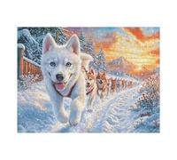 White Fox Snow 500 Piece Jigsaw Puzzle for All Ages Idea Spooky Fun High Resolution Print Home Decor Stress Relief 500 PCS