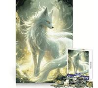 White Fox Spirit Adult Jigsaw1000 Pieces Clear Thinking Restful Escape Precise Edges (38x52cm)