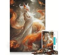 White Fox Spirit Jigsaw 1000 Pieces for Teenagers Mind Boost Fun Zero Gap Captivating Leisure for Cozy Indoors (38x52cm)
