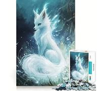 White Fox Spirit Jigsaw Puzzle1000 Pieces Mind Train Fun Clean Cut Sturdy Components Captivating Leisure for Cozy Indoors (50x75cm)