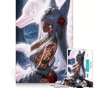 White Fox Spirit Jigsaw Puzzles 1000 Cognitive Skill Toy Smooth Burr Free Surface Relaxing Indoor Group Activity (38x52cm)