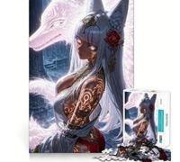 White Fox Spirit Jigsaw Puzzles 1000 Pieces Focus Boost Fun Laser Cut for Flawless Fit Bonding Activity for Loved Ones (38x26cm)