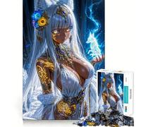 White Fox Spirit Jigsaw Puzzles for Adults 1000 Mind Boost Game Uniform Size Precise Pieces Travel-friendly Brain Game Gift (38x26cm)