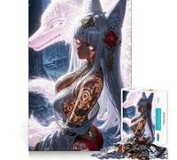 White Fox Spirit Jigsaw Puzzles for Adults 1000 Think Boost Game Precise Interlock Structure Easy to Learn Family Enjoyment (50x75cm)