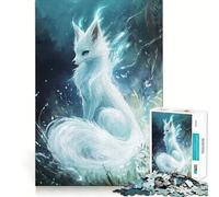 White Fox Spirit Puzzle for Adults 1000 Pieces Memory Play Game Firm Fit Secure Assembly Meaningful Connection Building Game (38x52cm)