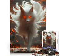 White Fox with Fiery Eyes 1000 Pieces Puzzles for Adults Clear Thinking Stress Relief Fun Precise Edges Lovely Gift (38x26cm)