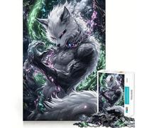 White Fox with Glowing Energy Puzzle for Adults 1000 Pieces Memory Play Game Firm Fit Secure Assembly Meaningful Connection Building Game (50x75cm)