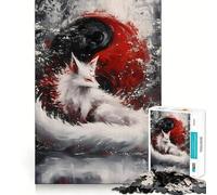 White Fox Yin Yang 1000 Piece Jigsaws Creative Skill Toy Tight Lock No Loose Pieces Bonding Activity for Loved Ones (50x75cm)