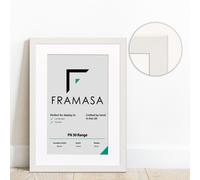 (White Frame White Mount, 60x80CM Pic (70x90CM Frame)) White Photo Frames With Mounts Flat Wooden Effect Picture Frame With Multicolored Mounts White Ivory or Black