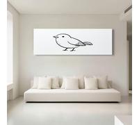 White Framed Canvas Prints Wall Art Animals Bird Minimalist Pastoral, Framed Pictures Paintings for Living Room Bedroom Home Hallway Office Dormitory Decorations, 90 x 60 cm
