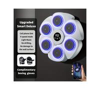 (White (free Gloves)) Home Adult Boxing Music Training Target Smart Bluetooth Music Boxing Machine for Home Fitness Wall Target Indoor Boxing