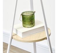 White Free Standing Coat Rack Metal Shelf Holder Stand