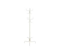 White Free-Standing Metal Coat Stand with 6 Hooks