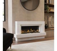 White Freestanding Electric Fireplace with Surround - 48 Inch - AmberGlo