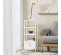 White Freestanding Shelving With 3 Shelves And 1 Drawer,sobuy Fbt91-W