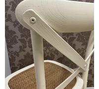 WHITE FRENCH CROSS BACK CHAIR L46 x W49 x H88 cm