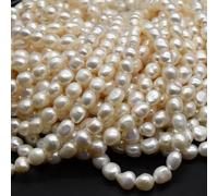 White Freshwater Baroque Nugget Pearl Beads - 9mm - 10mm - 14'' Strand