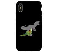 White-fronted Parrot with T rex Shadow Bird Lovers Case for iPhone X/XS