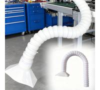 White Fume Extraction Arm, 8 6 4 2 Inch Universal Duct Hose Extractor for Beauty Salon/Laboratory, Articulated Tubing(1.6m-63in)