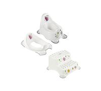 Keeeper White Funny Zoo Baby Potty, toilet Seat & Double Step Stool, Multi