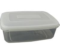 White Furze Rectangular Food Box - White Lid 2L