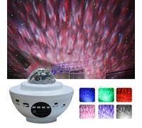 (white) Galaxy Light Projector Star and Waves Projector USB Powered LED Starlights Music Sky Light Starry Night Light Planetarium Nebula Projector