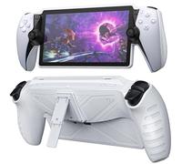 (White) Game Machine Grip Shell Case with Stand Shockproof for PS5 Portal (Black)