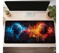 White Gaming Mouse Mat Wolf Large Mouse Pad 100 x 50cm XXL Mousepad Desk Mat Improved Precision and Speed Rubber Base for Stable Grip on Smooth Surfaces Table Pad PjY2553 V-0