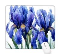 White Gaming Mouse Pad, Flower Mouse Pad 420x350x3mm Mousepad Small Size Stitched Edge, Waterproof Non-Slip Rubber Base Mousemat Improves Accuracy and Speed, Desk Mat Laptop for Office and Home D-93