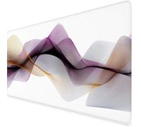 White Gaming Mouse Pad Silk Scarf Large Mouse Mat Comfortable Mousepad with Smooth Cloth Surface, Textured Wear Resistant, Improved Precision and Speed, Mousemat 600x300x3mm, Desk Accessories K7-968
