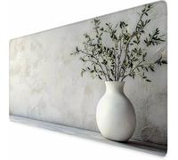 White Gaming Mouse Pad Simple Large Mouse Mat 800 x 400 x 3MM Washable Mousepad, Office Accessories, Mousepad with Non-Slip Base and Stitched Edge, Keyboard Mat for Home Office Gaming Room -XZ24Z