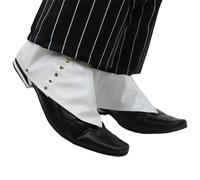 White Gangster Shoe Covers Fancy Dress Accessory - Adults White Spats Gangster Spats 1920s Gangster Fancy Dress Costume - One Size