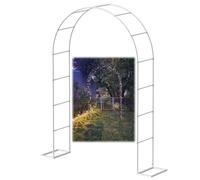 White Garden Arch for Roses, Indoor/Outdoor Floral Trellis, 350x220cm (137.8x86.6in) - Perfect for Garden Pathways, Weddings, and Events