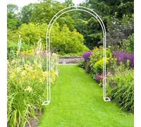 White Garden Arch for Roses Wedding Arbor Metal Pergola Climbing Plant Support Iron Trellis Outdoor Decoration Sizes: 120x220cm to 240x220cm