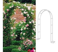 White Garden Arch for Weddings Metal Trellis for Climbing Plants Support Archway for Roses Outdoor Lawn & Patio Decor 200x230x40cm - Perfect for Backyard & Courtyard Events