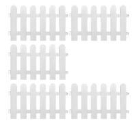 White Garden Fence, 5Pcs White Picket Fence, Elegant Plastic Picket Inserts Hedge, Decorative for Garden, Landscaping, Farms, 50 * 30cm