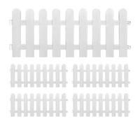White Garden Fence, 5Pcs White Picket Fence, Elegant Plastic Picket Inserts Hedge, Decorative Protective Lawn Border for Garden, Landscaping, Farms, 50 * 20cm